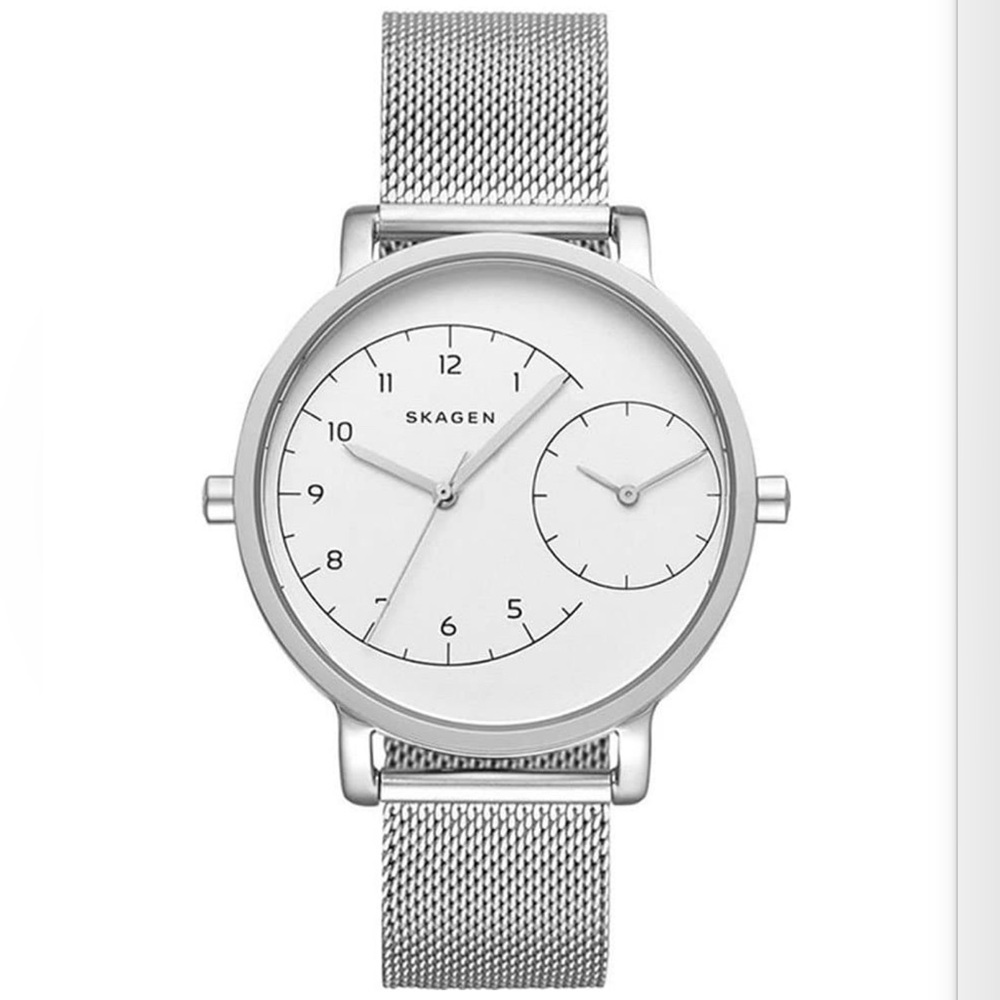 Skagen Hagen 36mm Silver-Tone White Dial Quartz Ladies Watch SKW2474